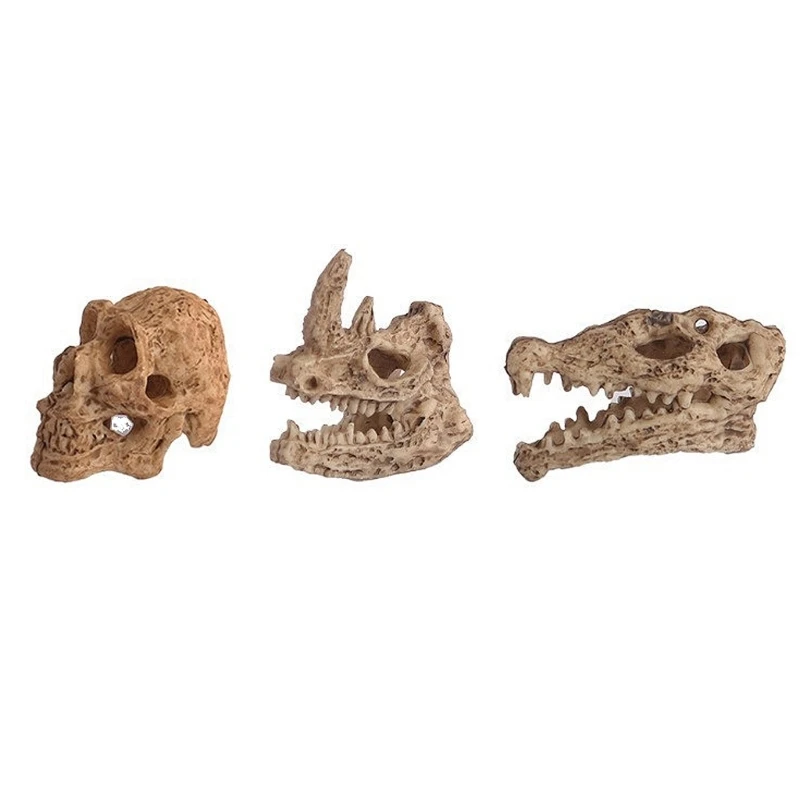 ถังปลา Skull ภูมิทัศน์ Decors เครื่องประดับ Miniature Skull Aquarium สัตว์ Dropship