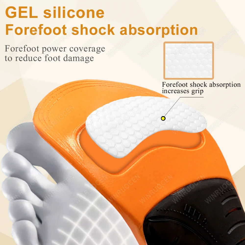 2023 NEW EVA Orthopedic Insole For Flat Foot Arch Support Plantar Fasciitis Shoes Men Women Silicone Gel Running Sport Insoles