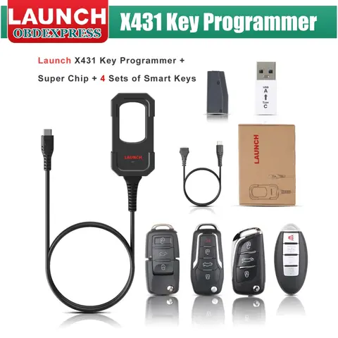 Launch X431 Key Programmer Remote Maker with Super Chip and 4 Sets of Smart Keys