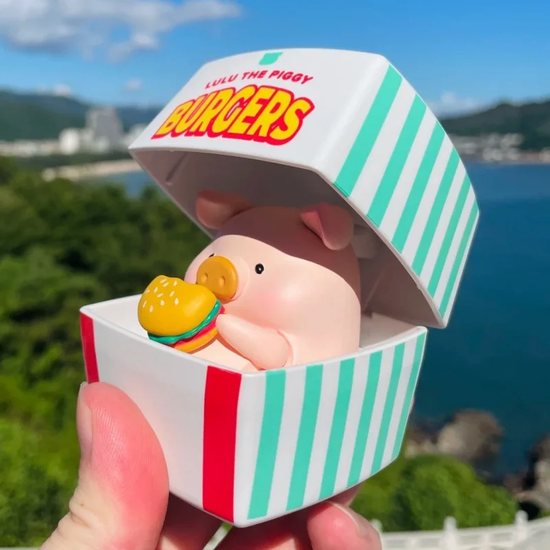 أصيلة المعلبة خنزير لولو خنزير برغر سلسلة التسليم العاجل صندوق أعمى بولي كلوريد الفينيل ديكور عمل الشكل دمية متنقلة Kawaii نموذج الاطفال هدية #4