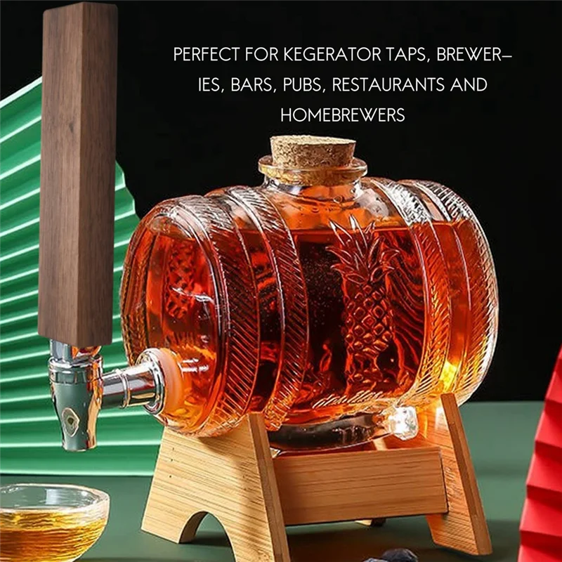 ABUN-3X Wooden Chalkboard Tap Handle For Beer Keg Beer Tower Dispenser Beer Tap Bar Tools With Chalkboard Writable Christmas
