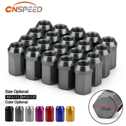 20pcs HEX 17mm M12*1.25 M12*1.5 Lug Nuts Accessories Taper conical seat 32 mm length  7075-T6 Aluminum Wheel Nuts