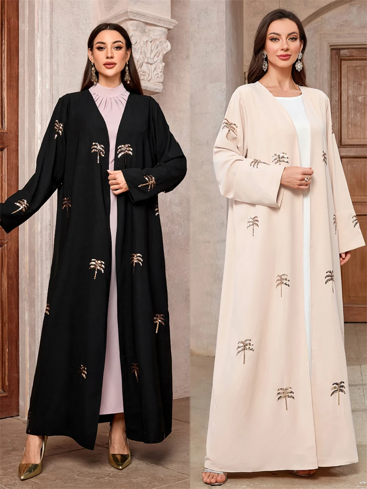 Ramadan Open Muslim Kimono Abaya Dubai Elegant Kaftan Modest Dress Abayas For Women Islam Caftan Marocain Robe Femme Musulmane