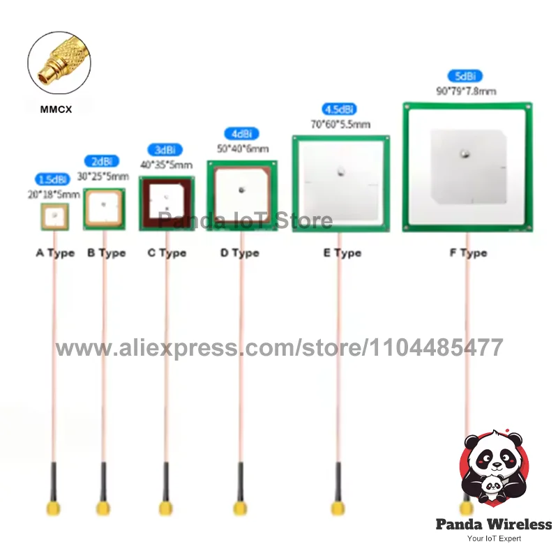 السلبي السيراميك UHF RFID هوائي البديل مع SMA U.FL MMCX موصل 915 ميجا هرتز RG178 12 سنتيمتر لوحدة القارئ الطائرات بدون طيار الموضع الجوي