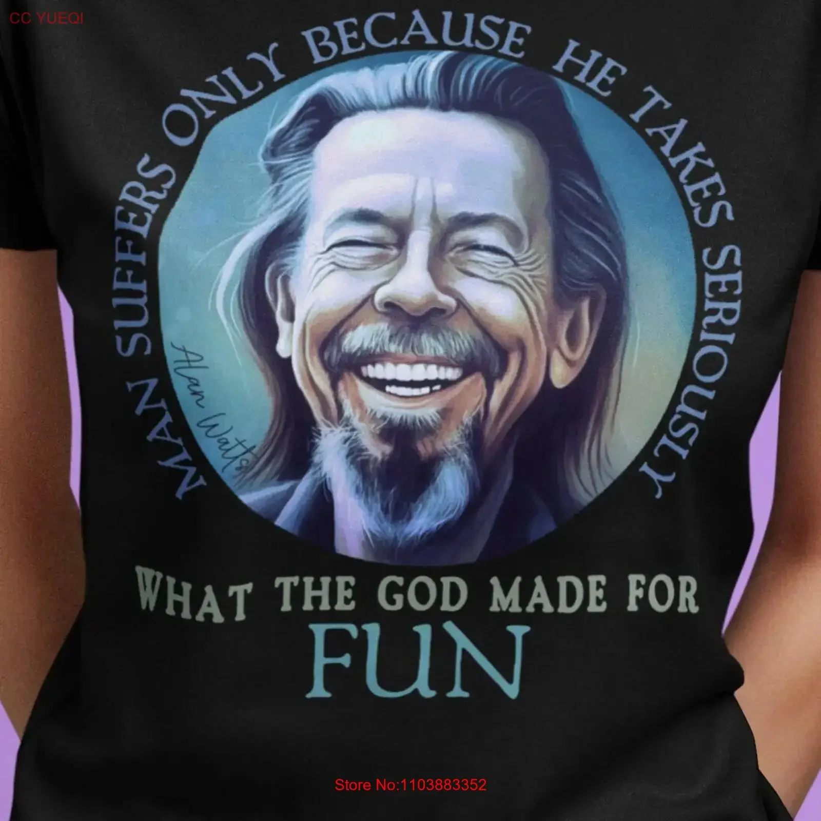 T-shirt avec citation d' Alan Watts, vintage délavé, pour homme, seul parce que vous avez séduit en sérieux, ce que les dieux sont mis en fonction