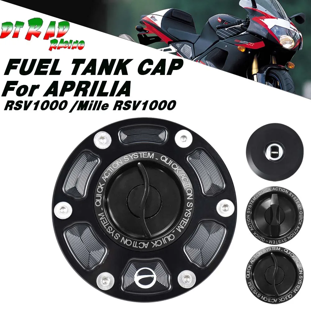 Motorcycle Fast Gas Fuel Filler Cover For APRILIA RSV1000 1997-2003/Mille RSV1000 1998-2003 With Key Locking Gasoline Tank Cap