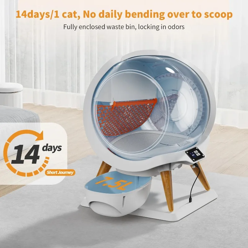 

Automatic Cat Litter Box With App Control Smart Self Cleaning Cat Toilet for Multiple Cats Global Version HONEY GUARDIAN