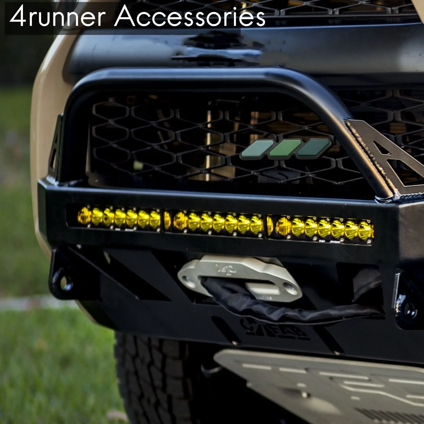 for Toyota Tacoma 4Runner Tri-Color Cyan 3 Grille Badge EMBLEM Stickers Decals Auto Car Accessories Car image 3