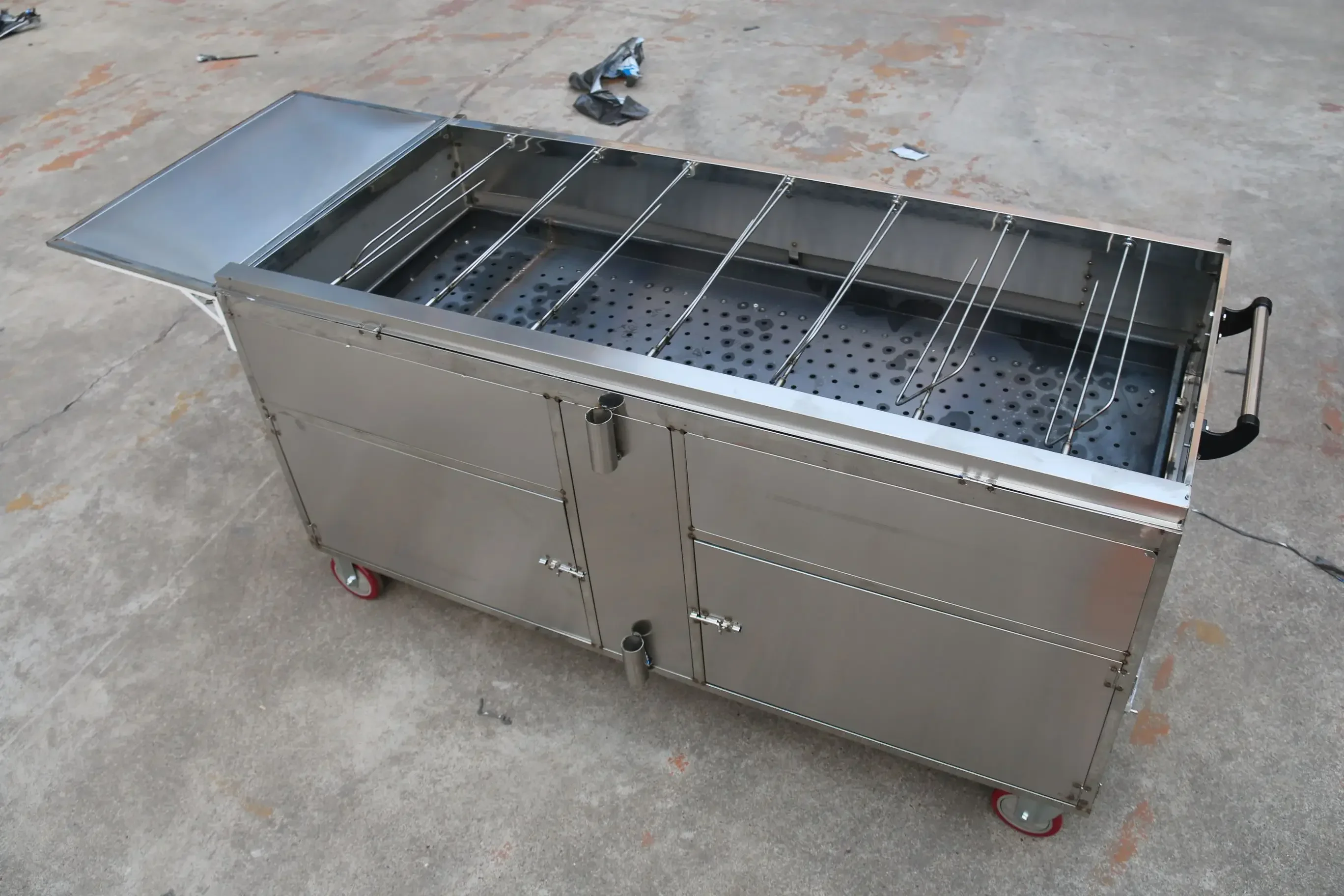 Hot SalesFully Automatic 6-row Grilled Chicken Grill Shop Uses Charcoal Gas Grill Machine Stainless Steel Oven