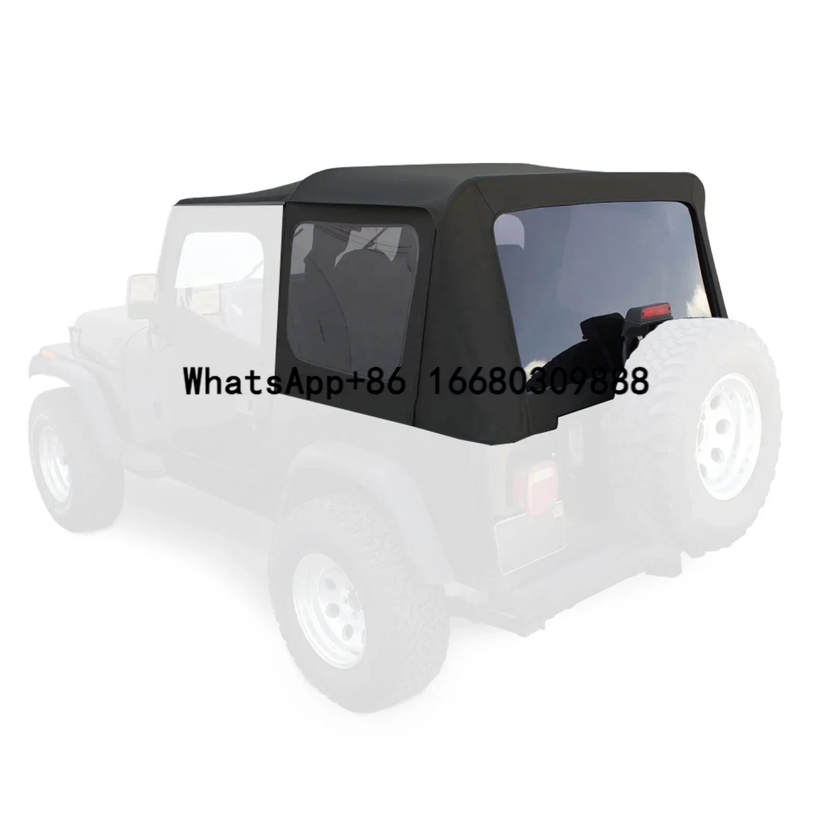 For Jeep Wrangler YJ 1987-95 Soft Top 2DR Black w/Plastic Windows Replacement