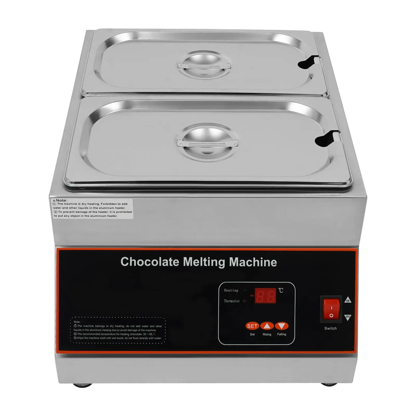 500W Electric Melting Pot for Chocolate w/Digital Display Control,Commercial Chocolate Warmer Melting Pot Chocolate