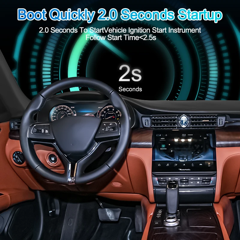 لوحة القيادة LCD لمازيراتي كواتروبورتي 2013-2023 أداة LCD الرقمية العنقودية عداد السرعة السيارات سرعة متر قمرة القيادة