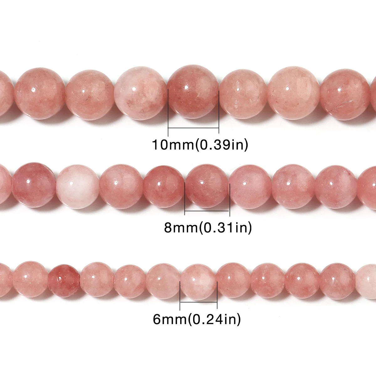 6/8/10 MM Pink Chalcedony Natural Stone Round Loose Beads For Jewelry Making DIY Bracelets Necklace Earring Accessories