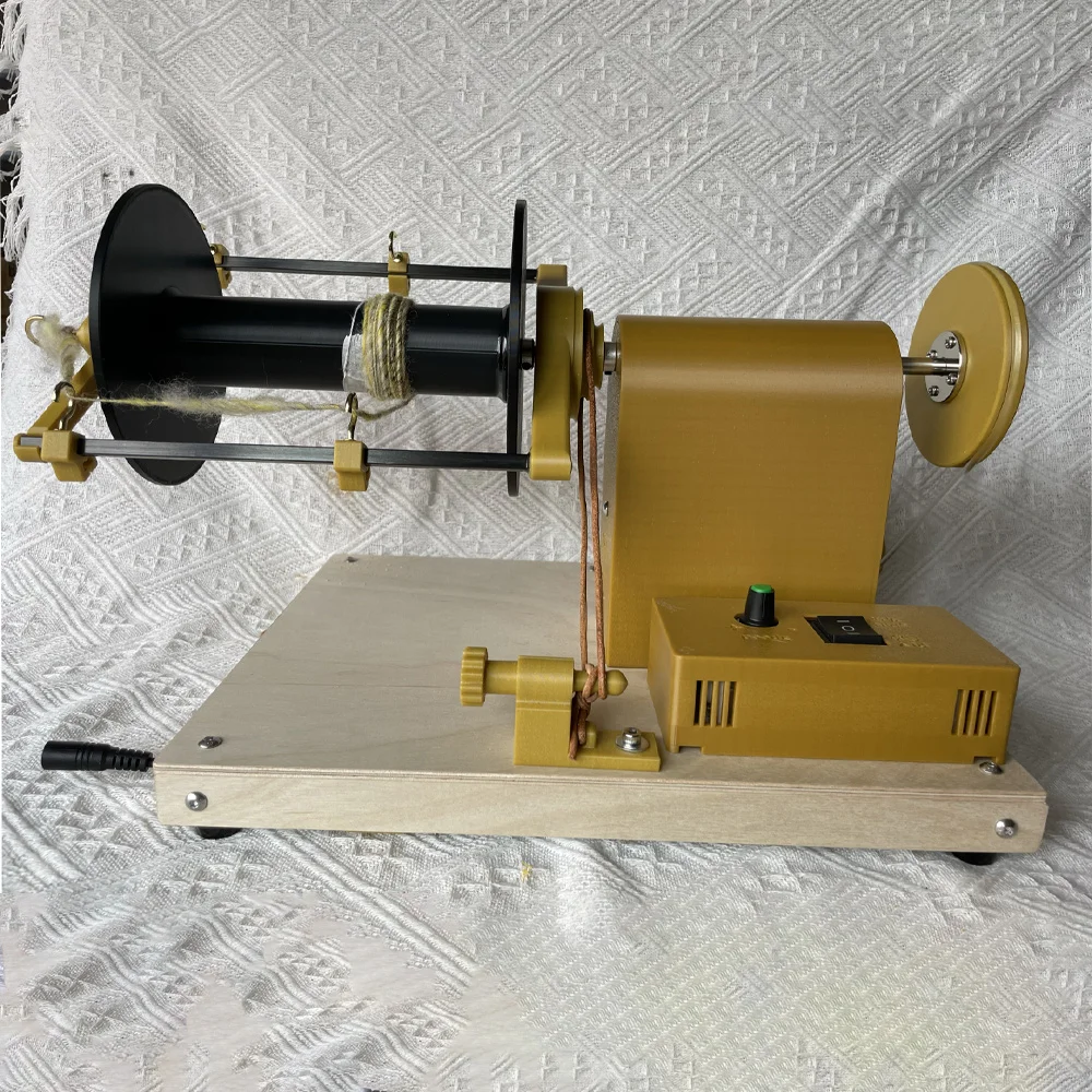 12V Household Installation-Free Adjustable Speed Electric Small Spinning Wheel, Wool And Cotton Twisted Ply