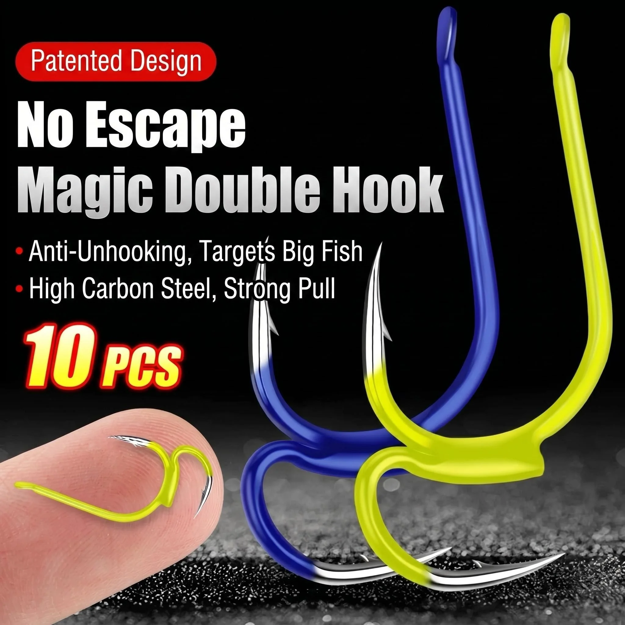 10pcs Carabiner Hooks, Fishing Hooks, Anti-Drop Super Hooks, Carp Hooks, Reverse Bottom Hooks, European Carp Hooks, No Fish Esca