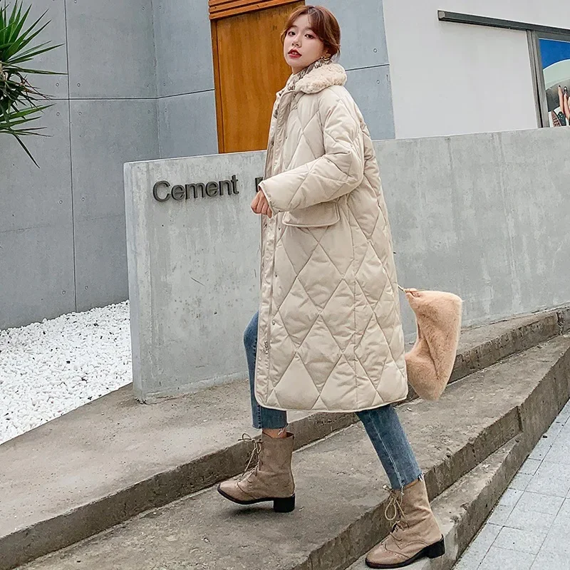 

Cotton-padded Parkas Women's Mid-length Winter New Korean Version Stand Collar Large Size Down Padded Jacket Parkas