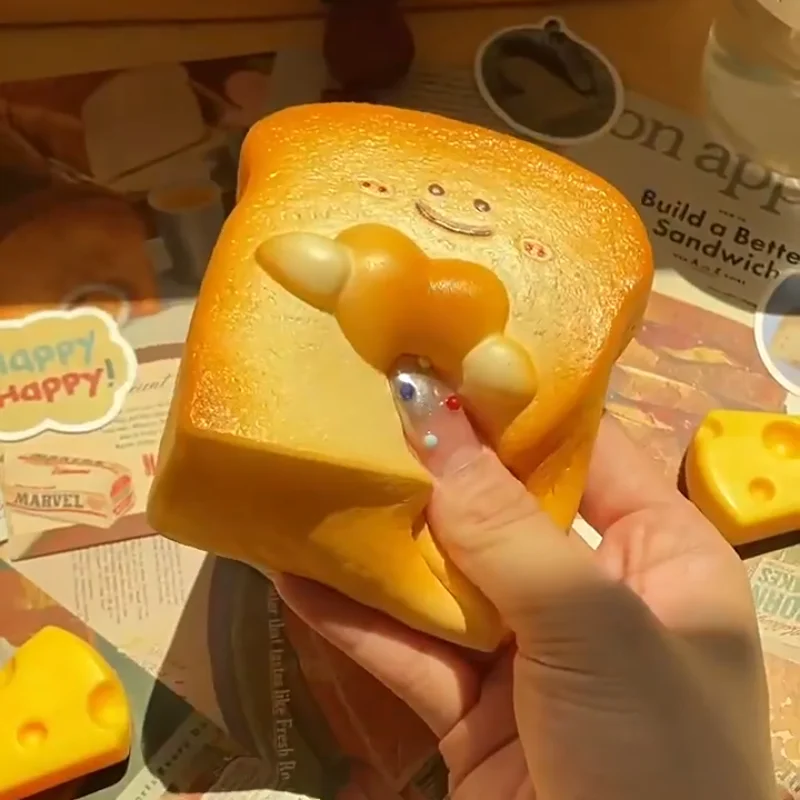 لعبة إسفنجية لطيفة لخبز التوست بطيئة الارتفاع - تململ حسي فائق النعومة لتخفيف التوتر من أجل القلق |   هدايا للأطفال والكبار