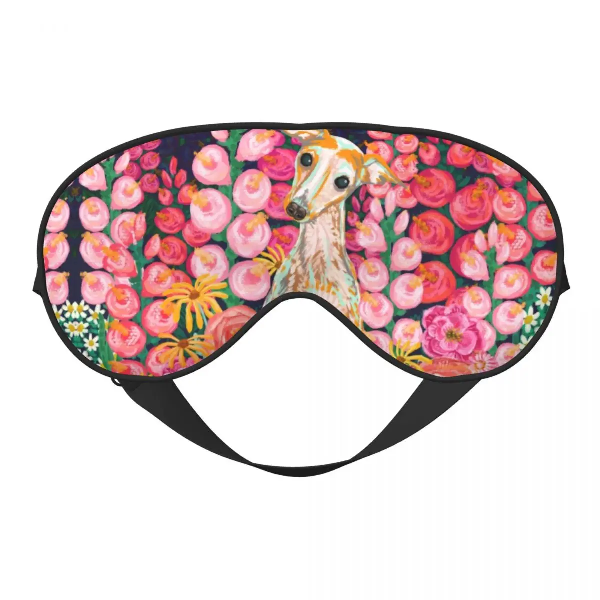

Garden Hound Greyhound Dog Soft Eye Mask Sleeping Blindfold Whippet Sighthound Flowers Lunch Break Eyepatch Nap Health Eye Cover