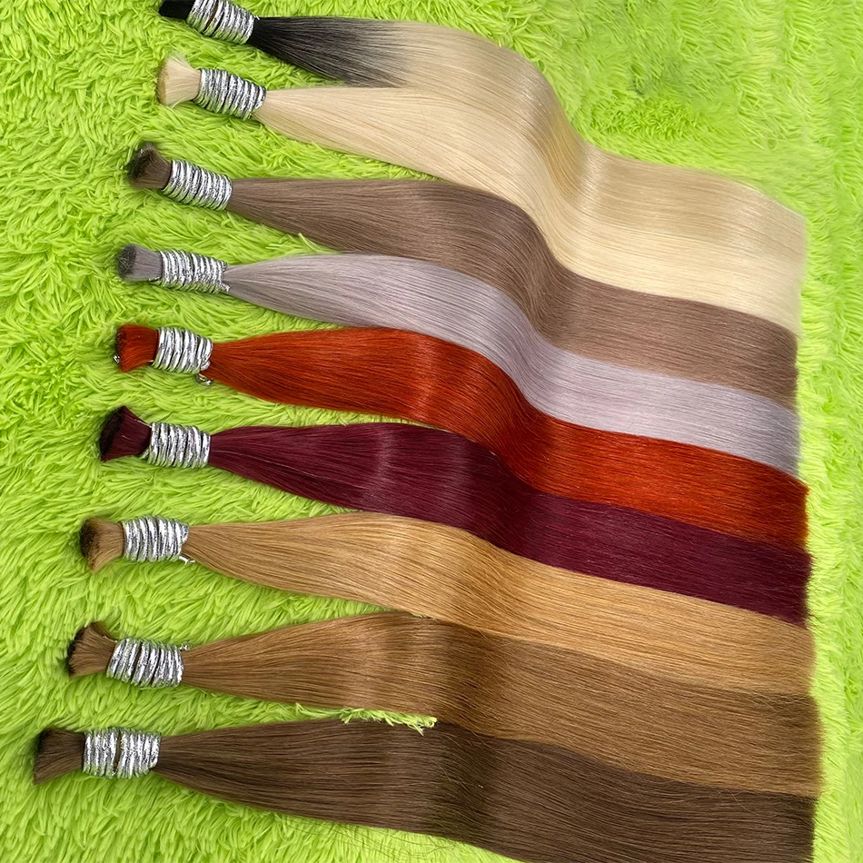 27 Blonde Colored No Weft Straight Human Hair Virgin Remy Straight Hair Bulk Raw Vietnamese Hair 100% Natural Hair Extension