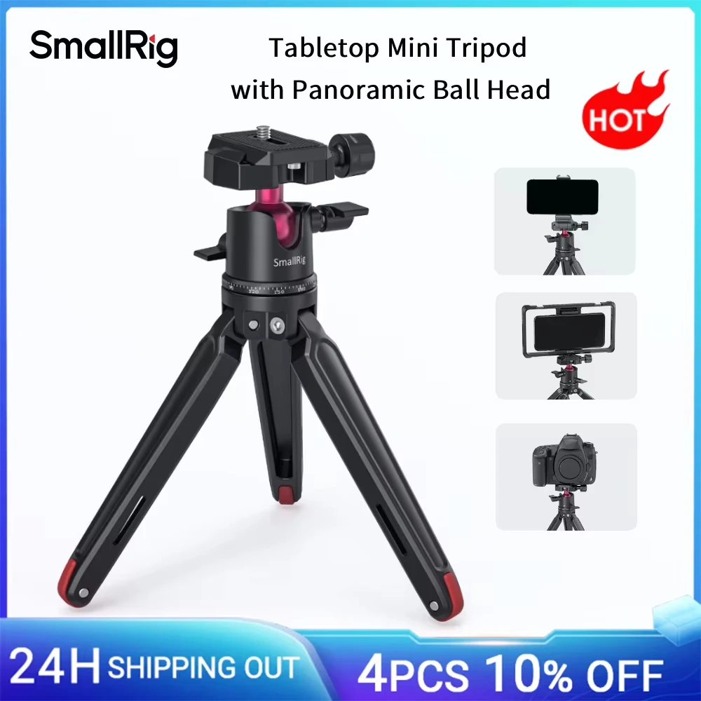 SmallRig Universal Tabletop Mini Tripod with Panoramic Ball Head For Compact DSLRs/Mirrorless Cameras/Smartphones Tripod 2664