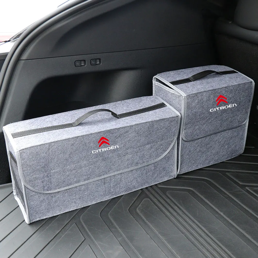 For Citroen C1 C2 C3 C4L VTS C-ELYSEE DS C3-XR Celysee C4 Car Trunk Storage Box Foldable Felt Car Organizer Stowing Tidying Box