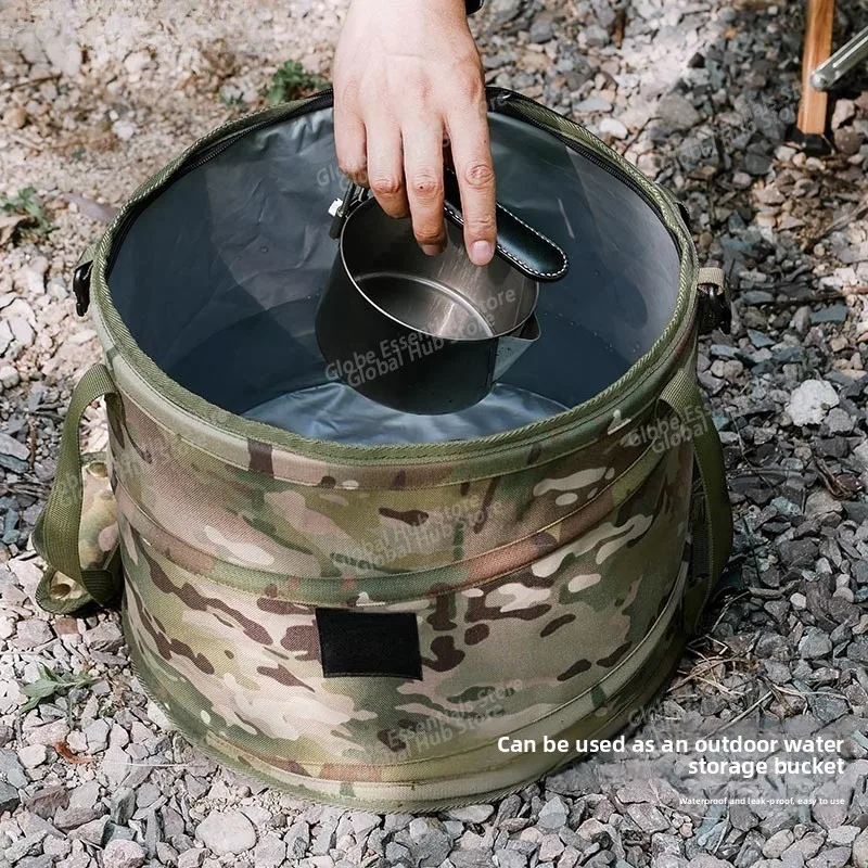 Outdoor Camping Folding Trash Can Picnic Portable Miscellaneous Items Dirty Clothes Basket Multifunctional Outdoor Folding