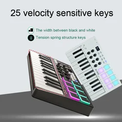 M-VAVE MIDI 25-Key USB Portable Keyboard Controller Capacitive Touch Bar Bending Ableton Live Mini Music Keyboard Instruments