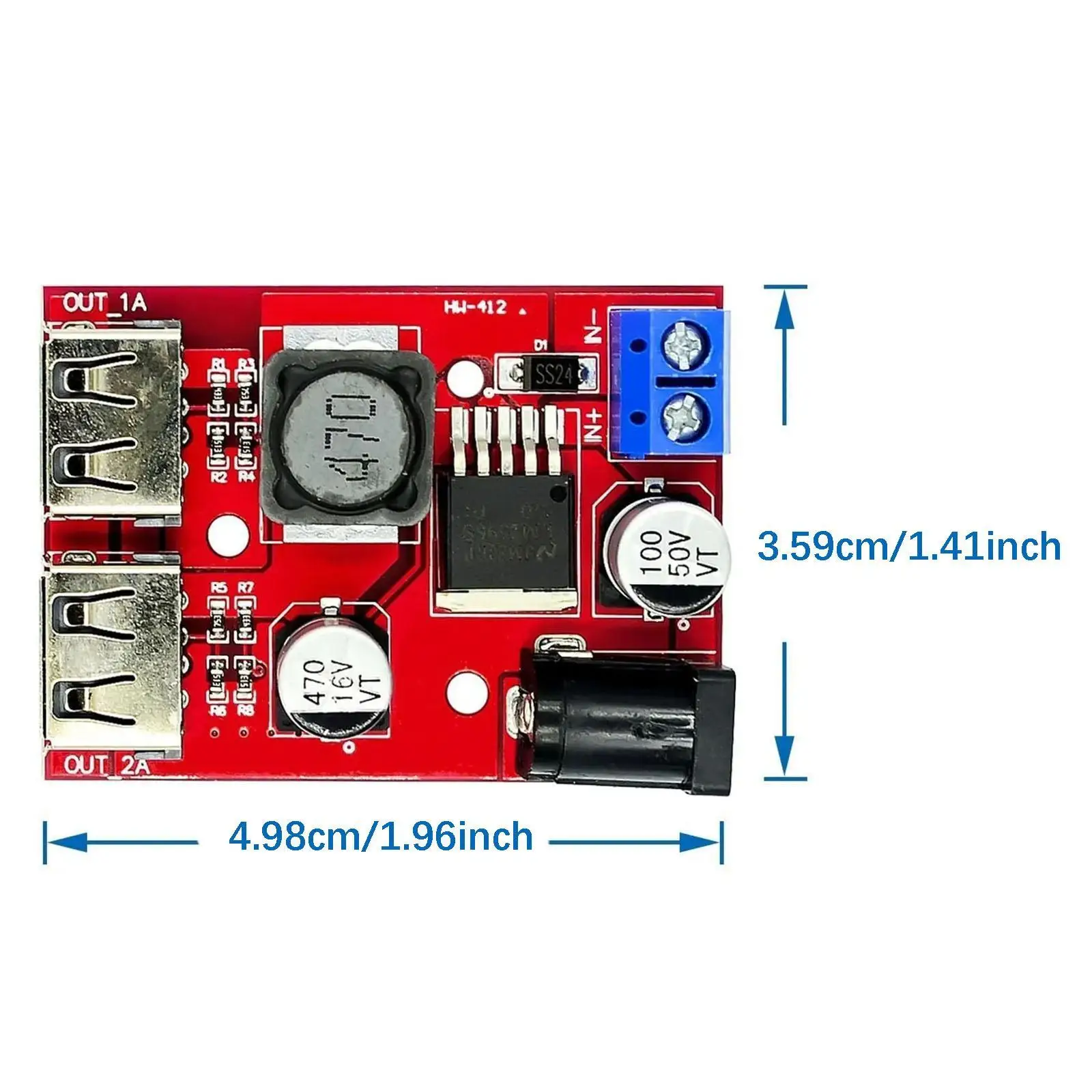 

Dc-dc Step Down Module, 9V, 12V, 24V, 36V to 5V Adjustable, High Efficiency Volt Transformer Regulator Buck Converter