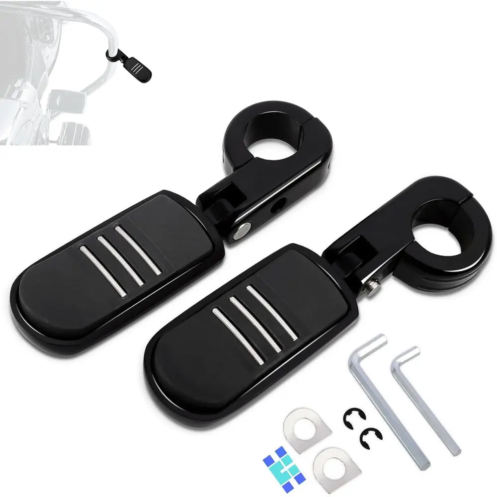 

Adjustable Highway Foot Pegs with Mounting P-Clamps for Touring Street Glide/Road Glide/Electra Glide/Road King Motorcycle with
