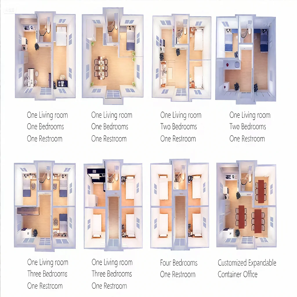 منزل حاوية متنقل قابل للطي بطول 20 قدمًا، منزل جاهز قابل للتوسيع مع عجلات لمقصورة منتجع الفندق والمعيشة في الهواء الطلق