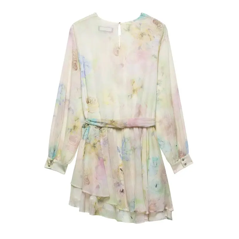 Wiosna Lato Nowości Damska Moda Nadruk Okrągły Dekolt Dr 2025 Szydełkowy Sweter Do Pracy Elegancki Długi Sweter