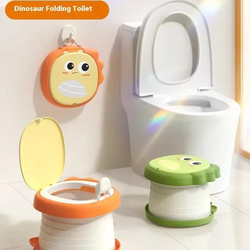 1PC Cartoon Children's Folding Toilet, Portable Travel Car Toilet for Little Boys and Girls, Urinal Basin for Children Going Out