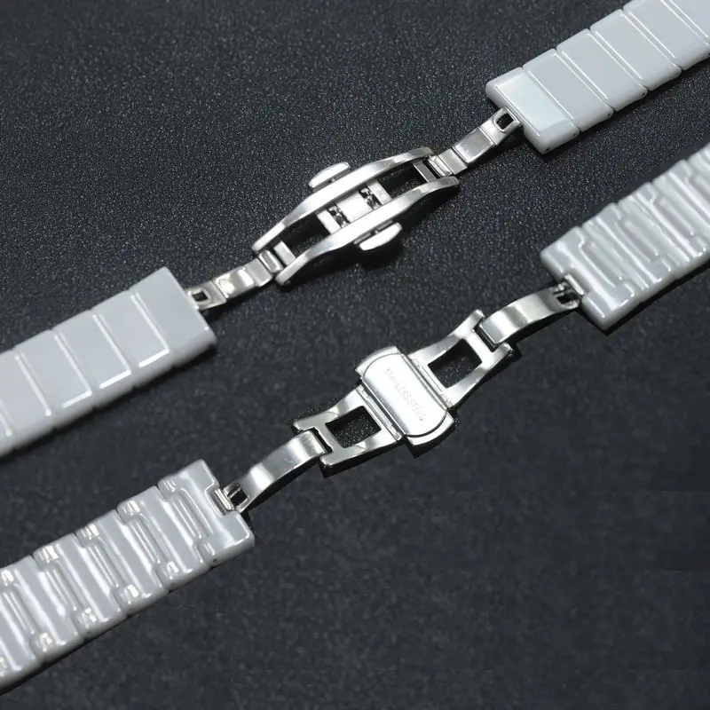 Ceramic Watch Strap with Watch Chain for Men 27 * 17mm for Women 19 * 12mm Watch Accessories Suitable for Rado Concave Strap