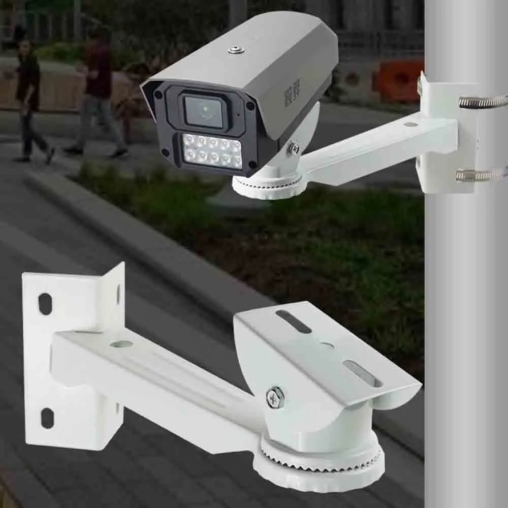 L Shape Camera Bracket Wall Mount Metal Security Camera Mount Adjustable Angle Easy Installation Pole Mount Bracket Pole Mount