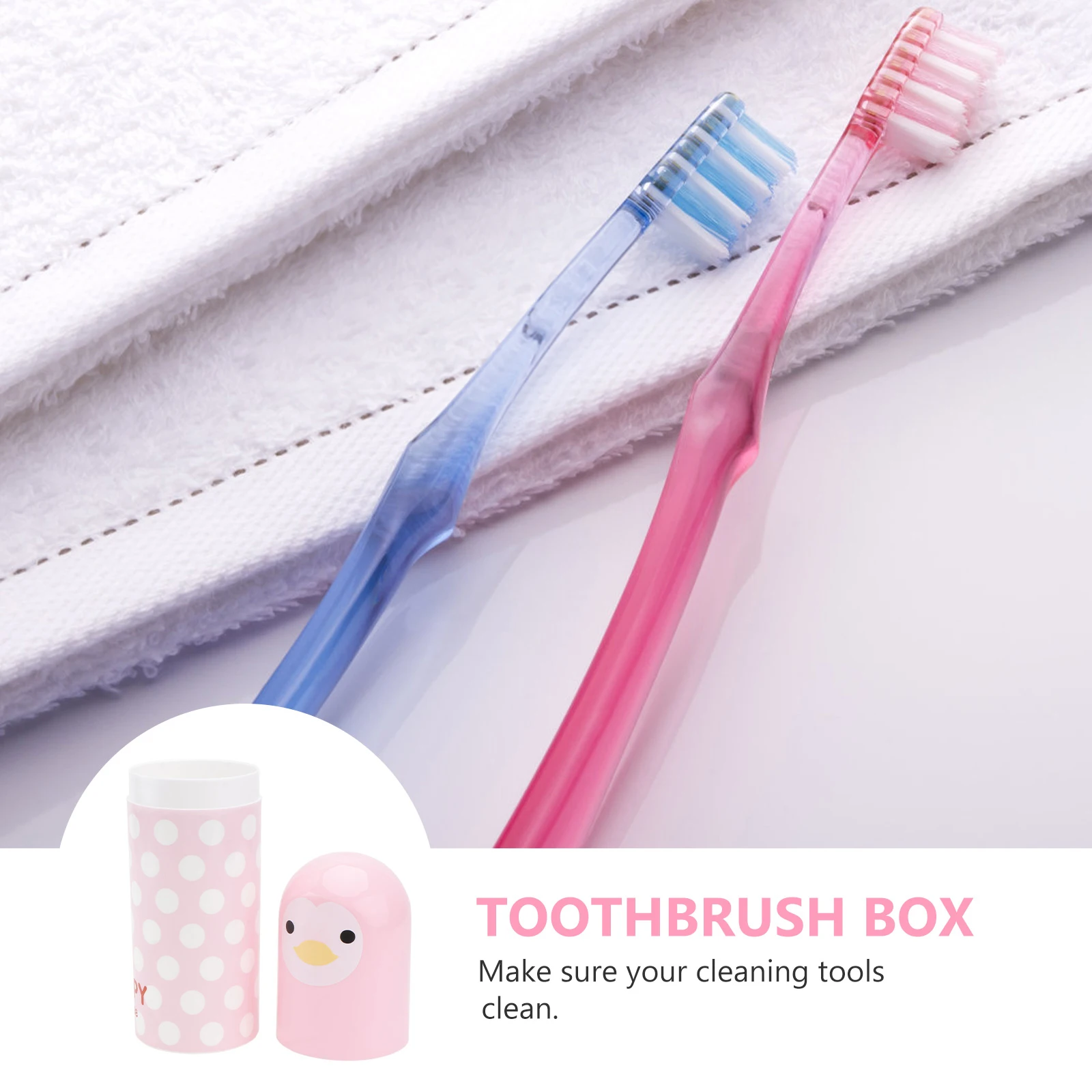 

Portable Duck Toothbrush Box Holder Case Toothpaste Travel Cartoon Adorable Sanitary Bacteria Proof Gargle Cup Daily Use Oral