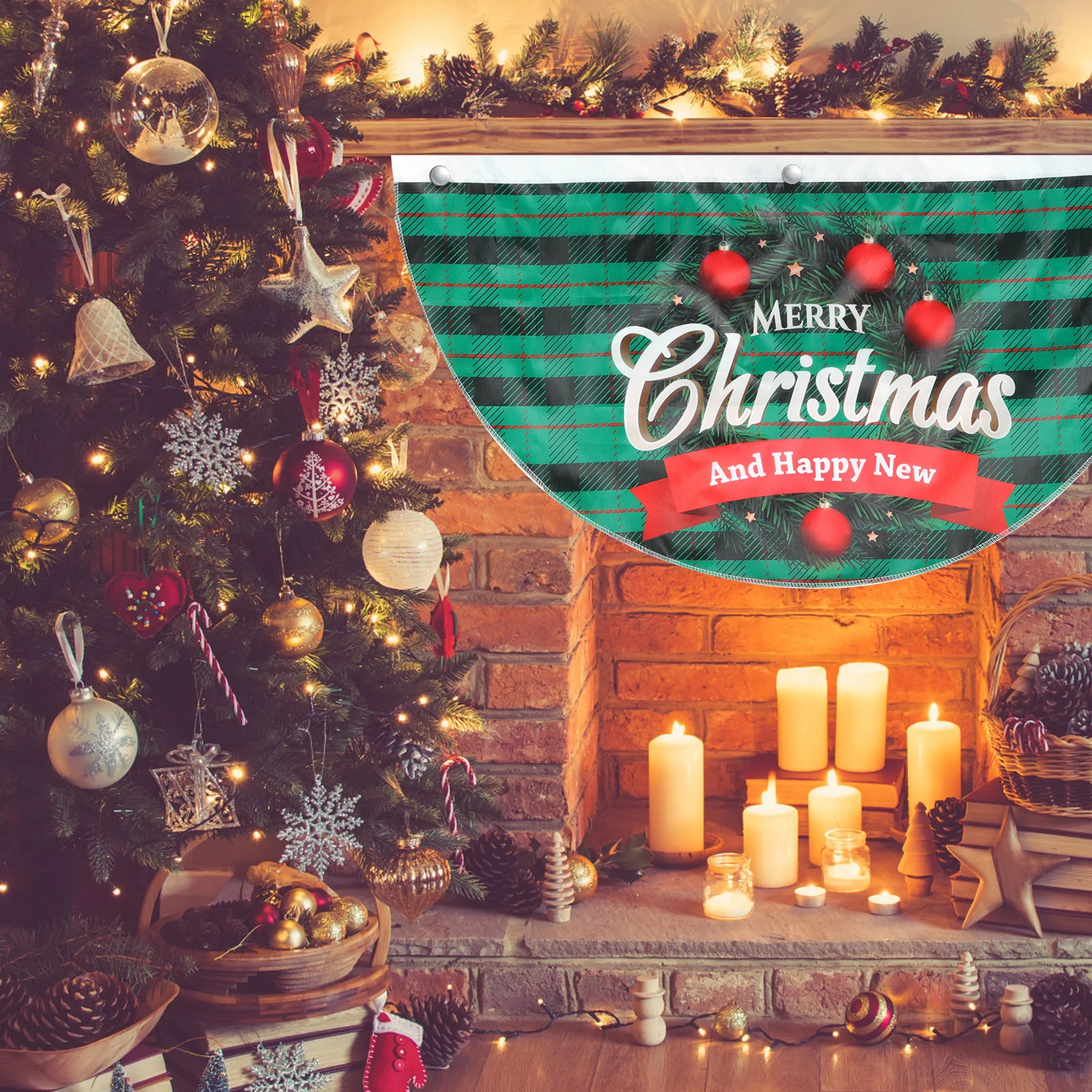 

Christmas Door Banners outside Flag Decor Outdoor Bunting Decorations Buntings for Flags