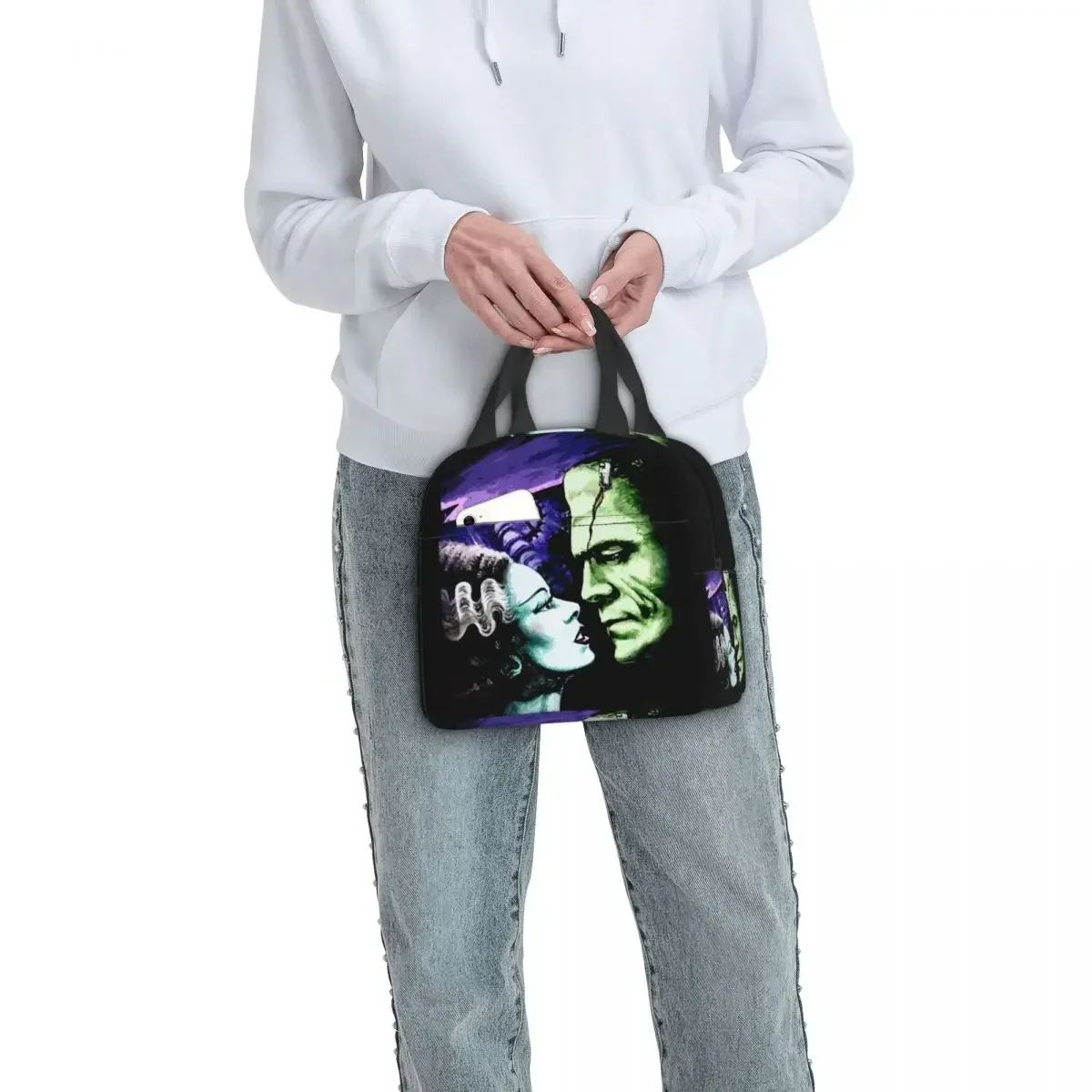 Bruid Van Frankenstein Thermisch Geïsoleerde Lunch Tas Vrouwen Horror Film Draagbare Lunch Container Box Voor School Picknick Voedsel Tassen