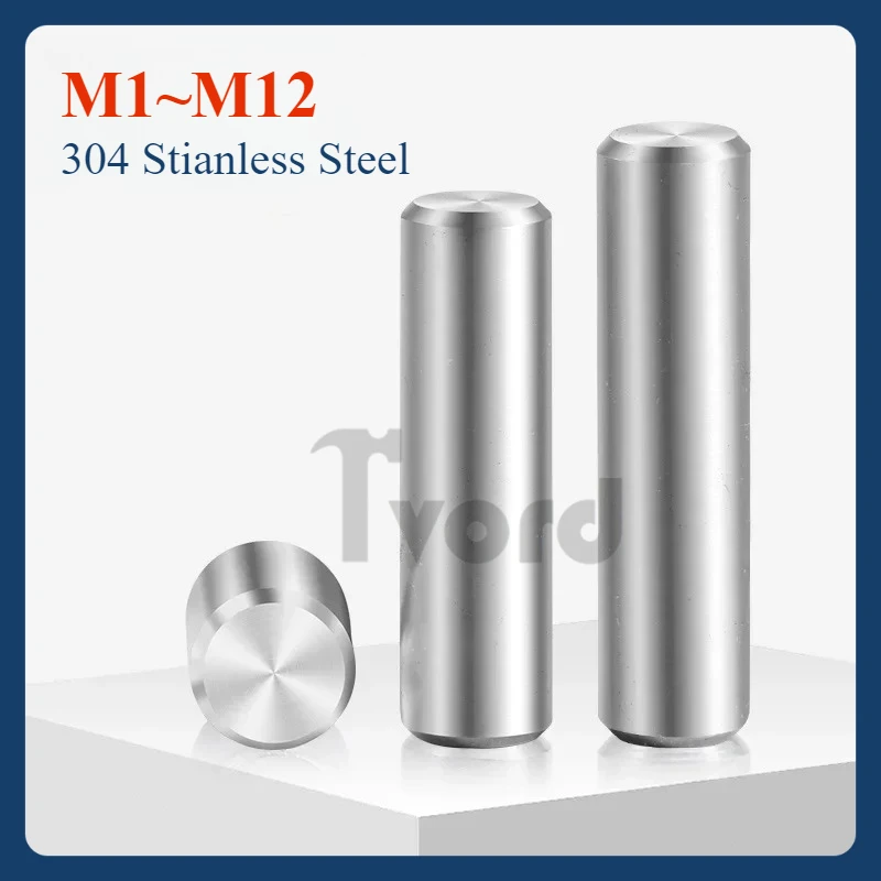 M1 M1.5 M2 M2.5 M3 M4 M5 M6 M8 M10 M12 304 pasador cilíndrico de acero inoxidable localización pasador fijación pasadores de bloqueo eje varilla de Metal sólido