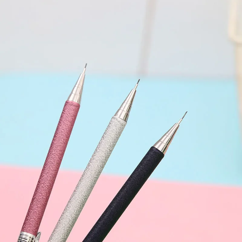 0.5mm Iron Metal Mechanical Pencil Stationery Automatic Pens for Student Writing Drawing Office School Supply