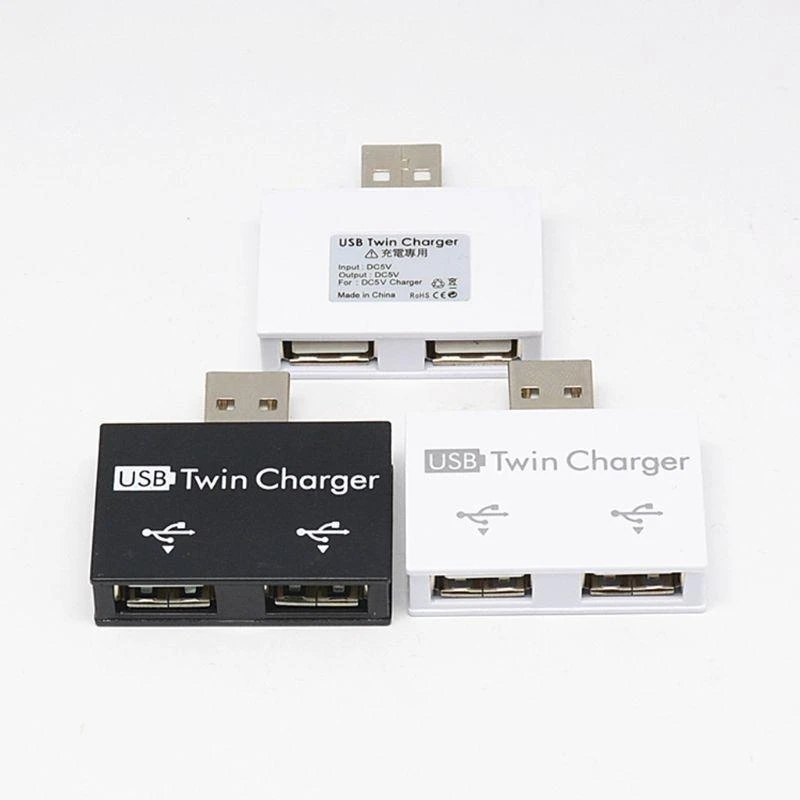 Adaptador USB HUB extensor Mini caja divisora 1 a 2 puertos USB 2,0 hembra de alta velocidad para PC portátil U lector de tarjetas de disco teclado de ratón
