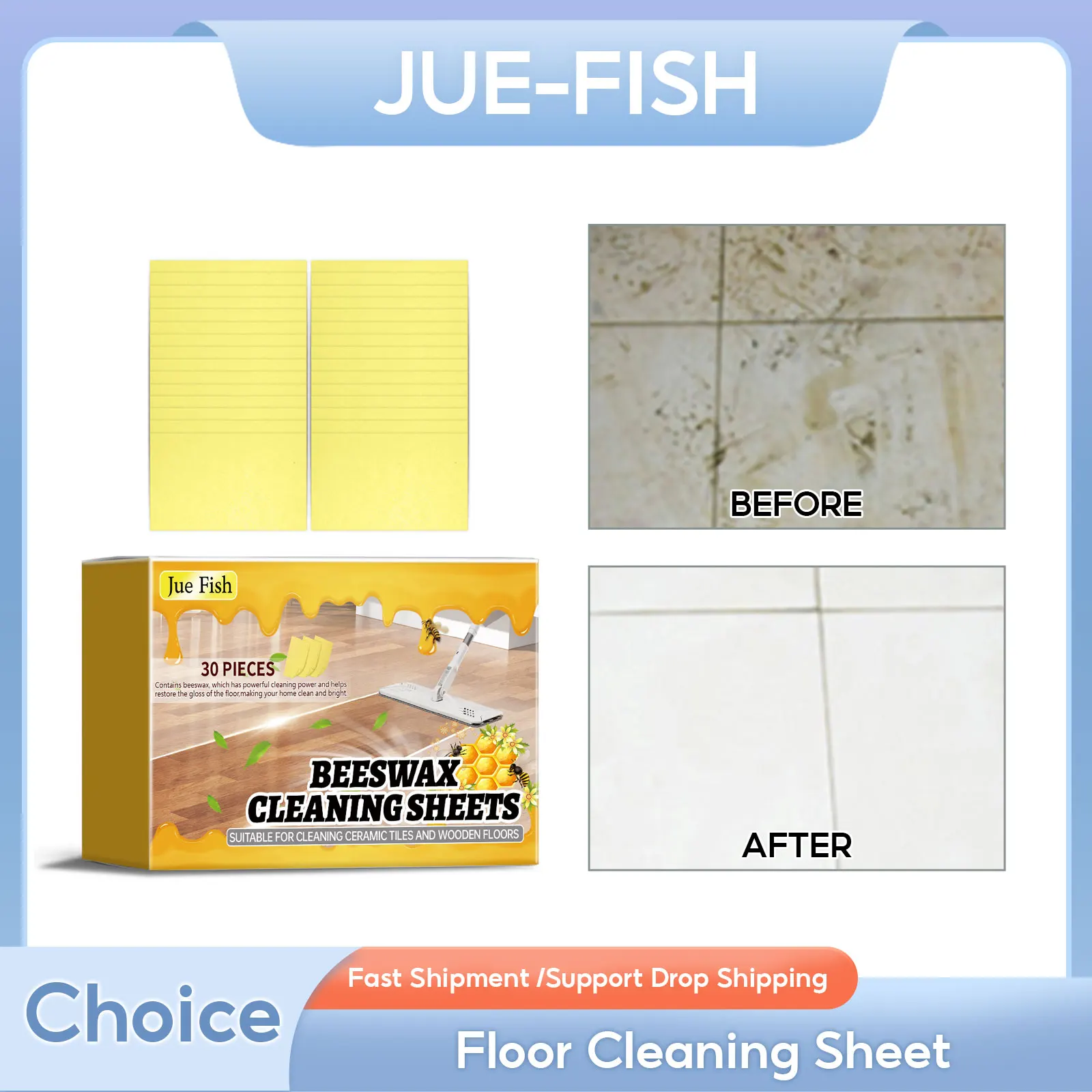 

30pcs Floor Cleaning Sheets Wooden Floor Wiping Water Soluble Floor Mopping Ceramic Decontamination Tile Wood Cleaning Tablet