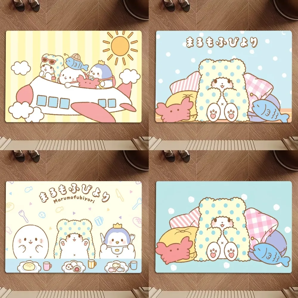 MINISO Sanrio Marumofubiyori Cute Floor Mat Bedroom Kitchen Door Bath House Super Absorbent Foot Non-slip