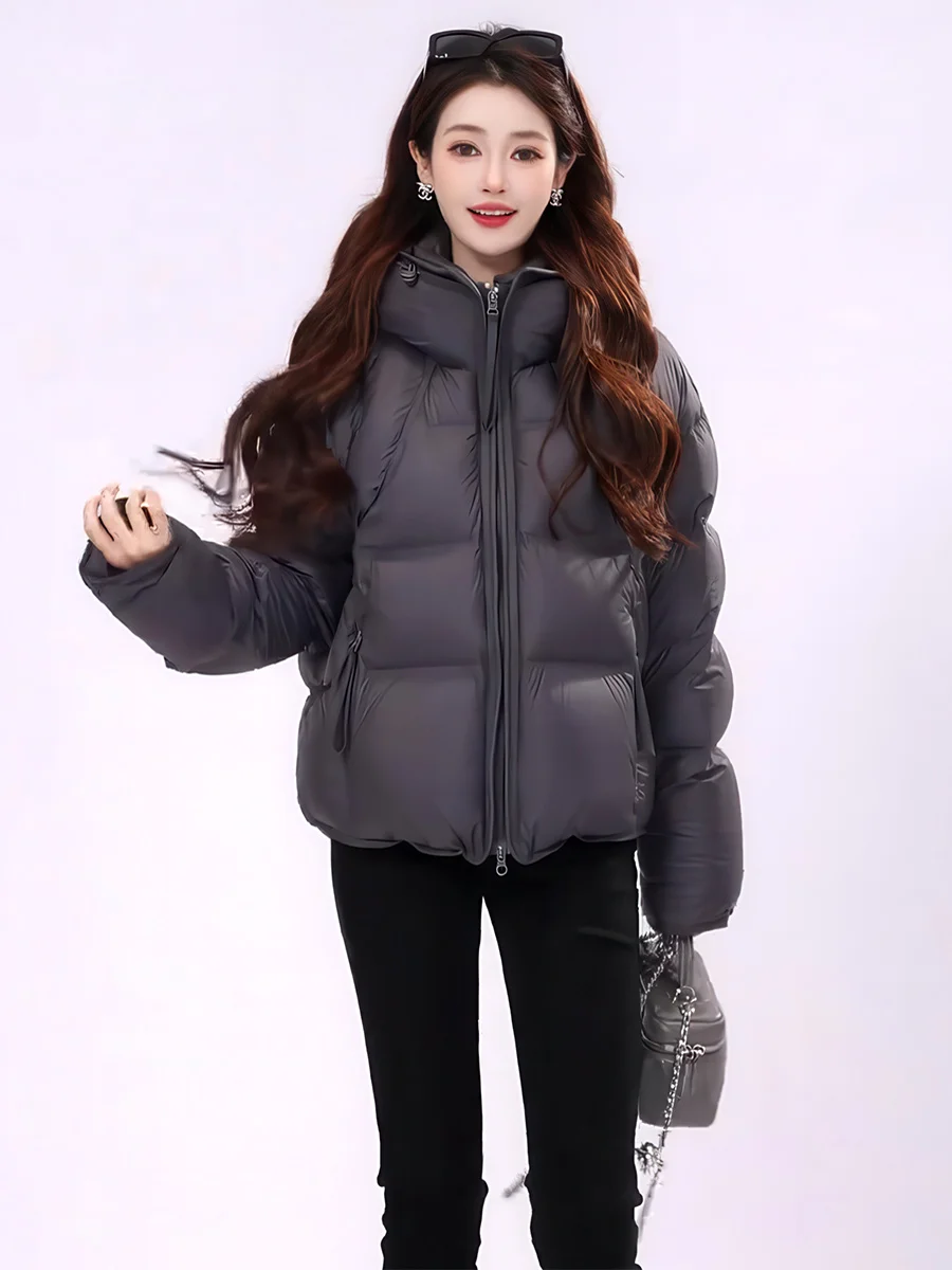 Casual Sle ort 90 blanco Du down Puffer Jaet abrigo de invierno Thiened para mujer con capucha pan Sle ropa de abrigo cálida