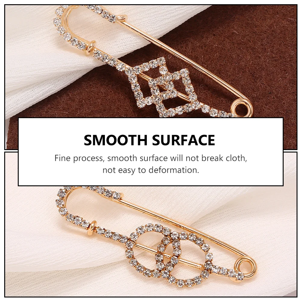 

4Pcs Rhinestone Pins Clothes Decor Clothes Brooch Pin Accessories Sweater Brooches Blouse Coat Decoration Long Use
