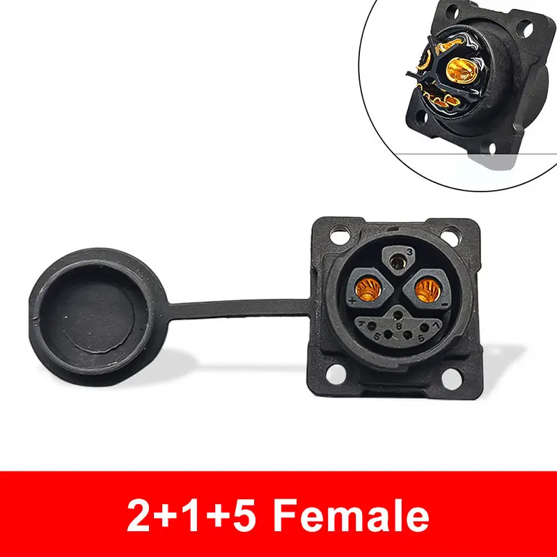 E-Bike 2+1+5 Lithium-Batterie-Ladeanschluss Elektrofahrzeug 2+4/2+6 Ladeanschluss Leitungsadapter Stecker und Buchse