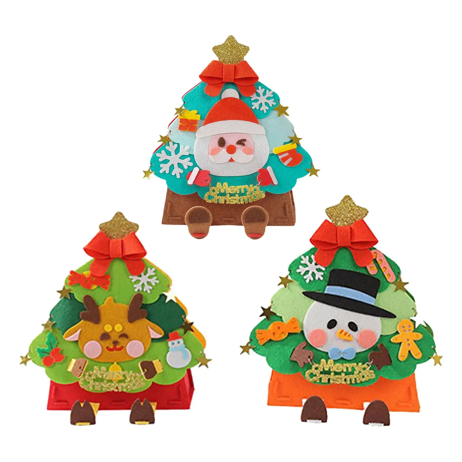 DIY Felt Christmas Tree Christmas Gift Xmas Tree Shape Box Handmade Organizer
