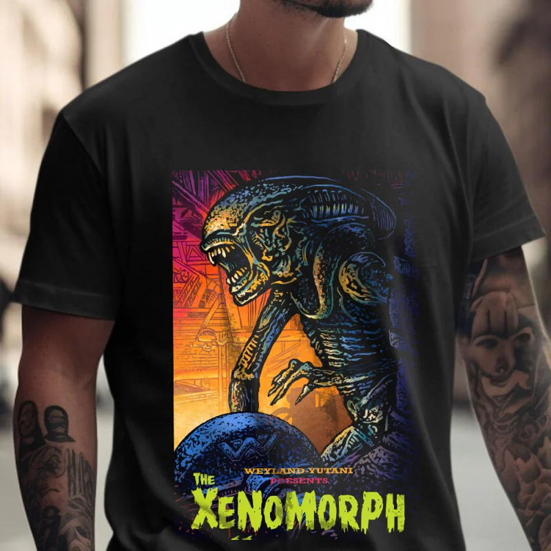 

The Xenomorph presents Retro Sic-fi Gift T-Shirt WEYLAND-YUNTANI Graphic Clothes All size Tops 100% cotton print Unisex Tee