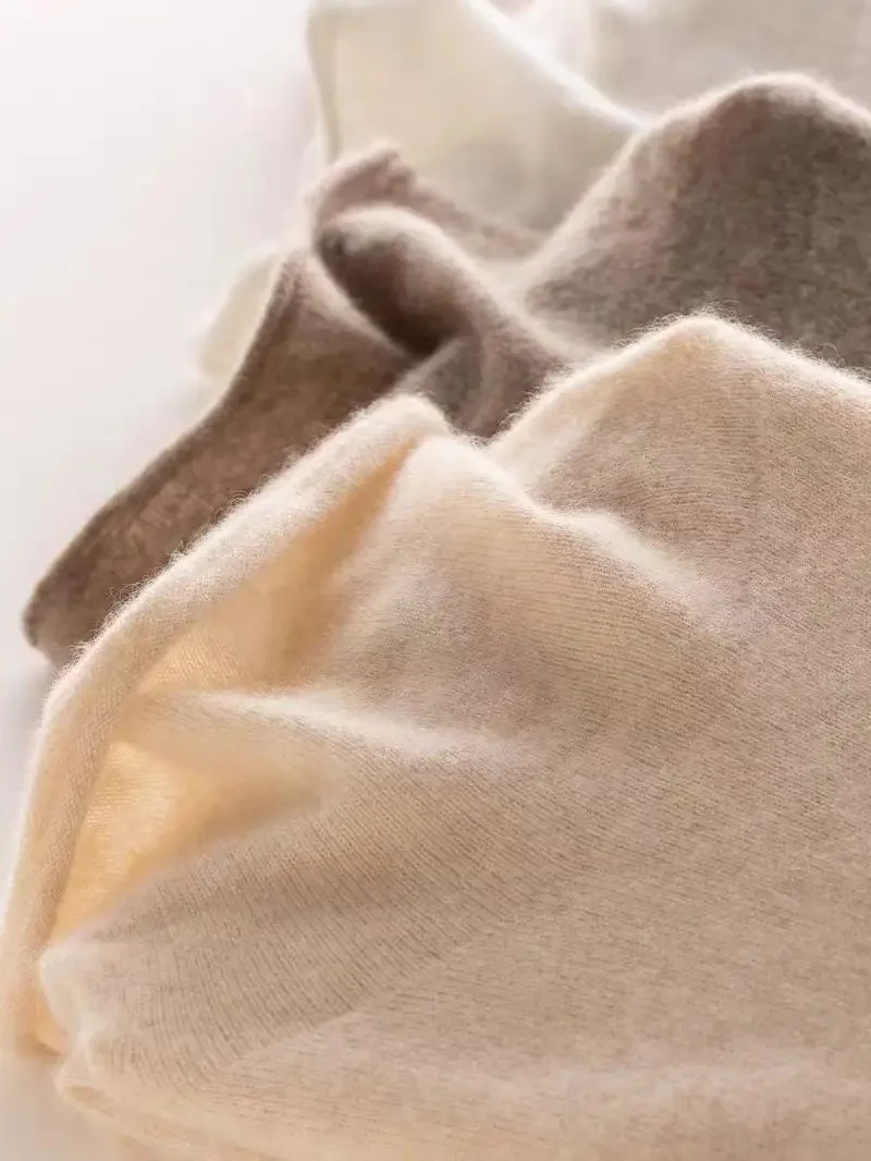 Women's Soft Waxy 100% Pure Cashmere Sweater Pile Collar Loose Bottoming Shirt Winter Seamless Ready-to-Wear Fashion