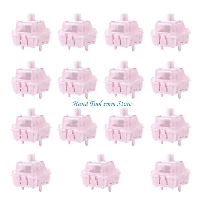 H37F 15Pcs Pink Housing Shaft Keyboard Switches Soft Press Replacement
