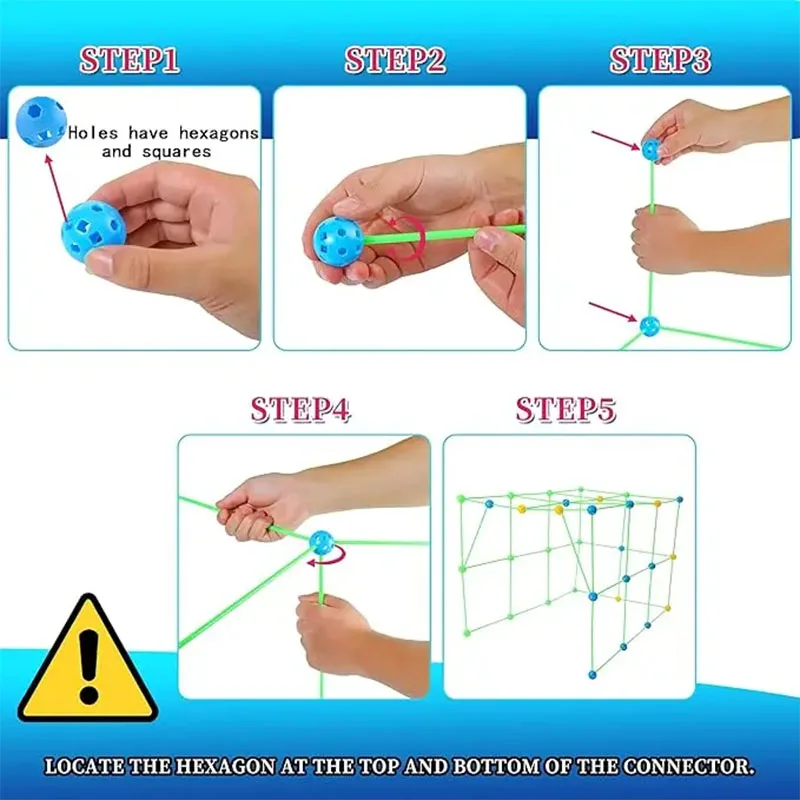 Kit de Construction de forts pour enfants, kit de Construction de forteresse, tentes de jeu pour enfants, bricolage 3D, assembler la tente, jouet